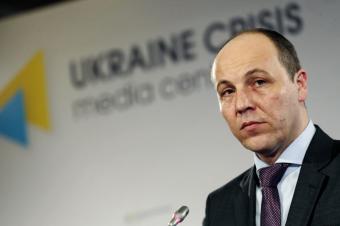 Andry Paruby, Secretary of the National Security and Defence Council of Ukraine, leaves his office